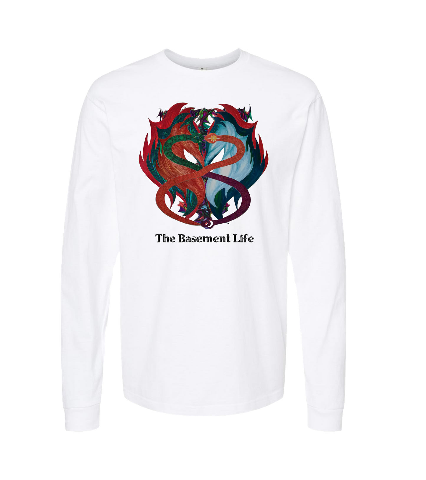 The Basement Life - Infinite Snake - White Long Sleeve T