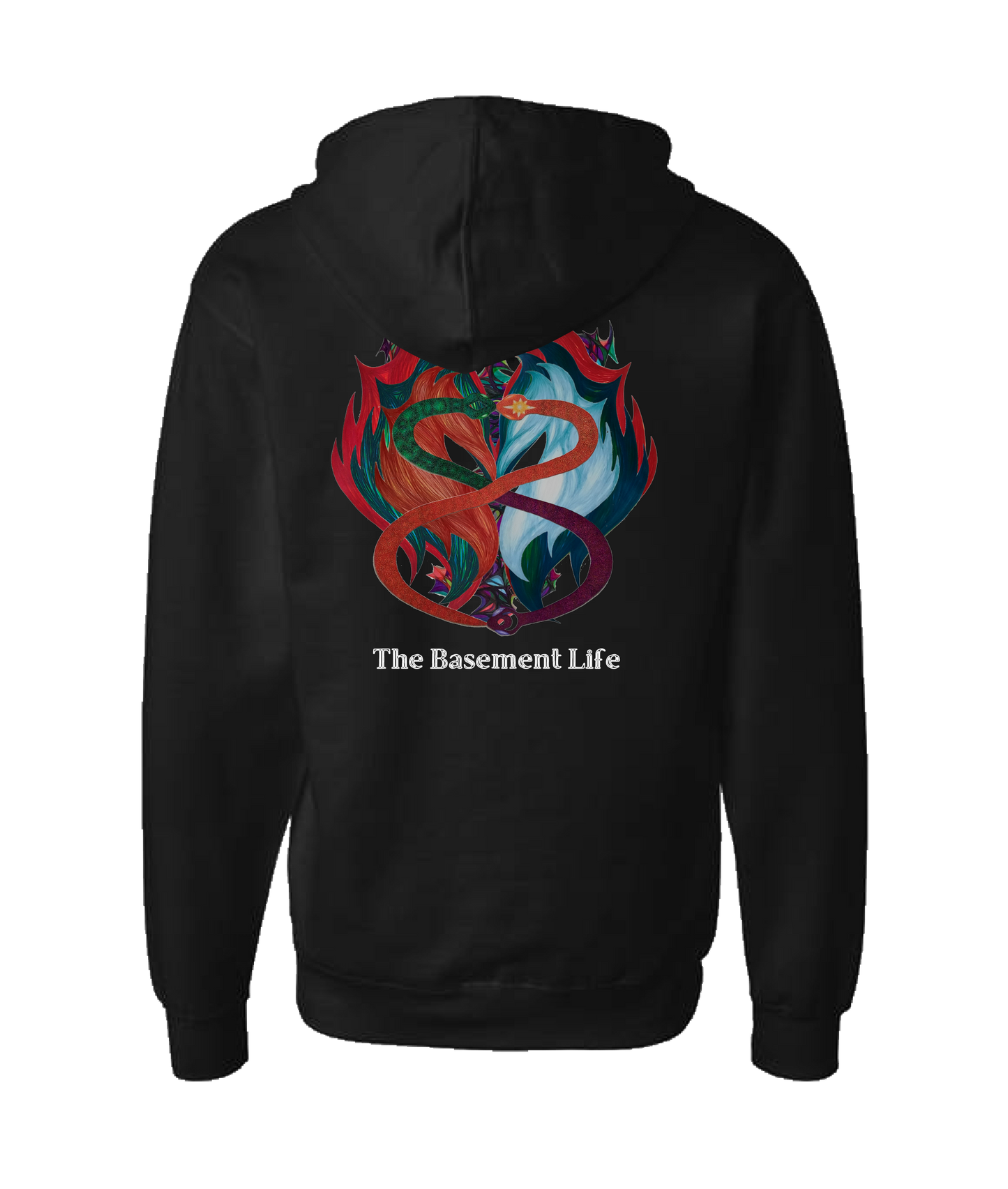 The Basement Life - Infinite Snake - Black Zip Up Hoodie