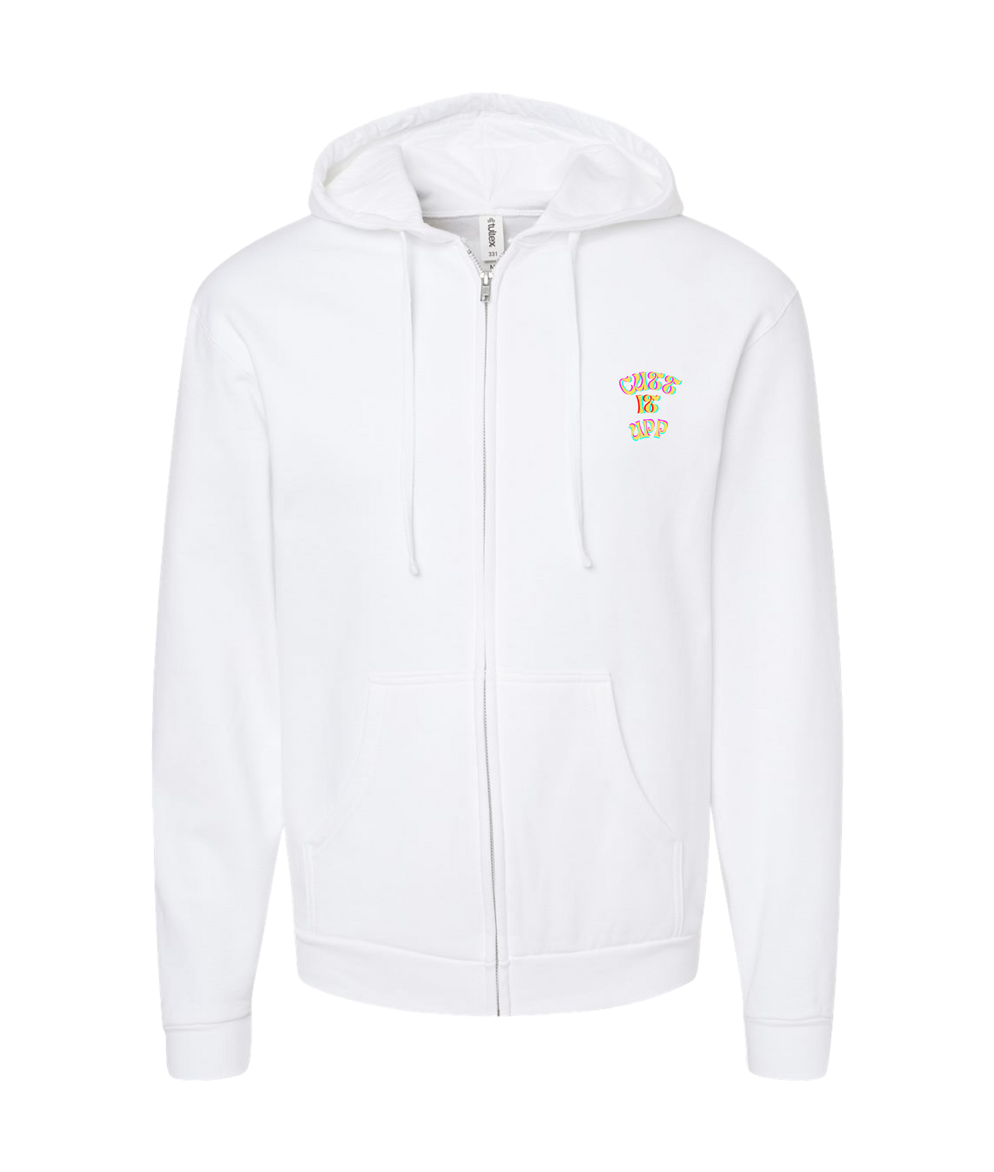 V-TCFRTOP - CUTT IT UP - White Zip Up Hoodie
