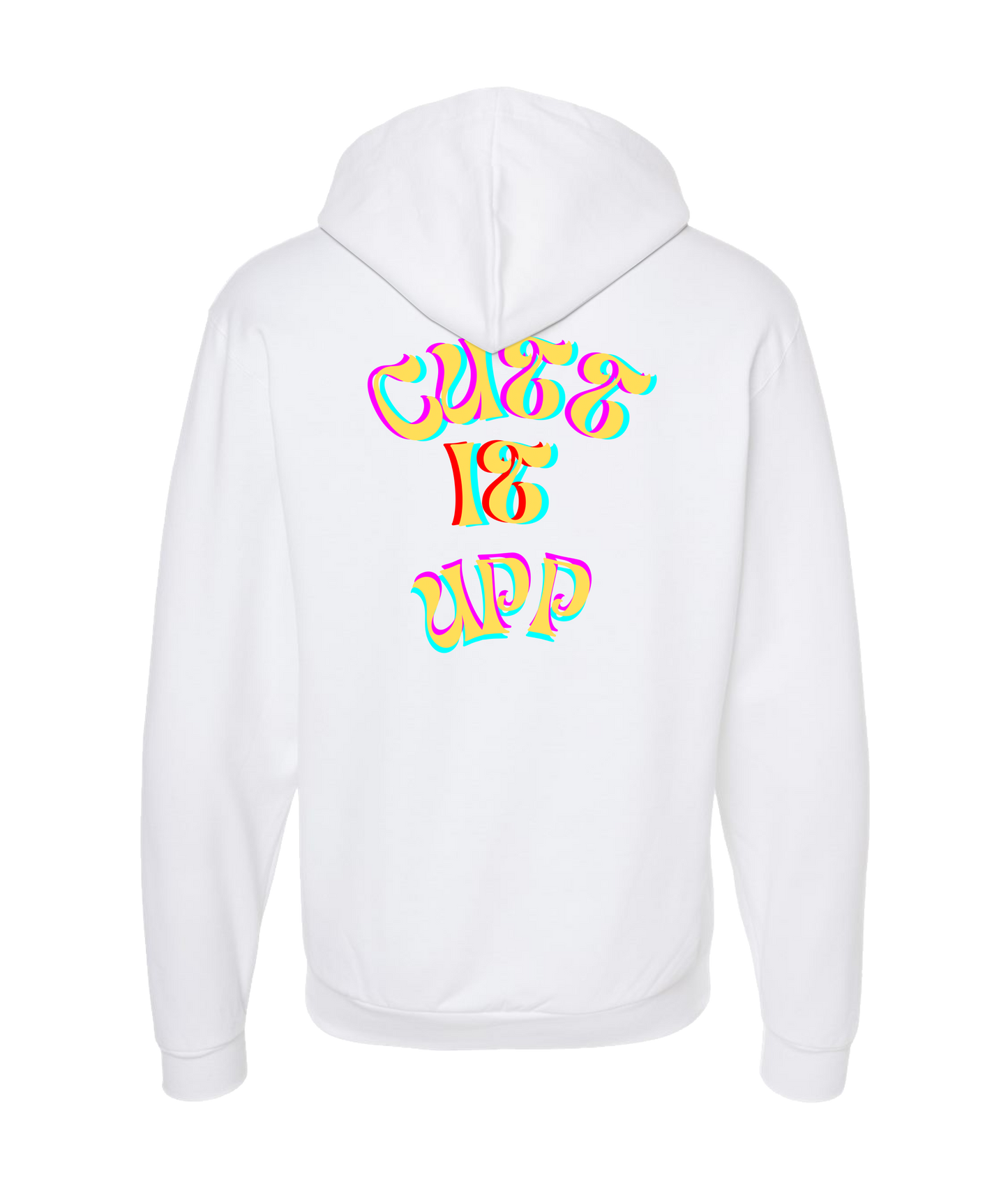 V-TCFRTOP - CUTT IT UP - White Zip Up Hoodie