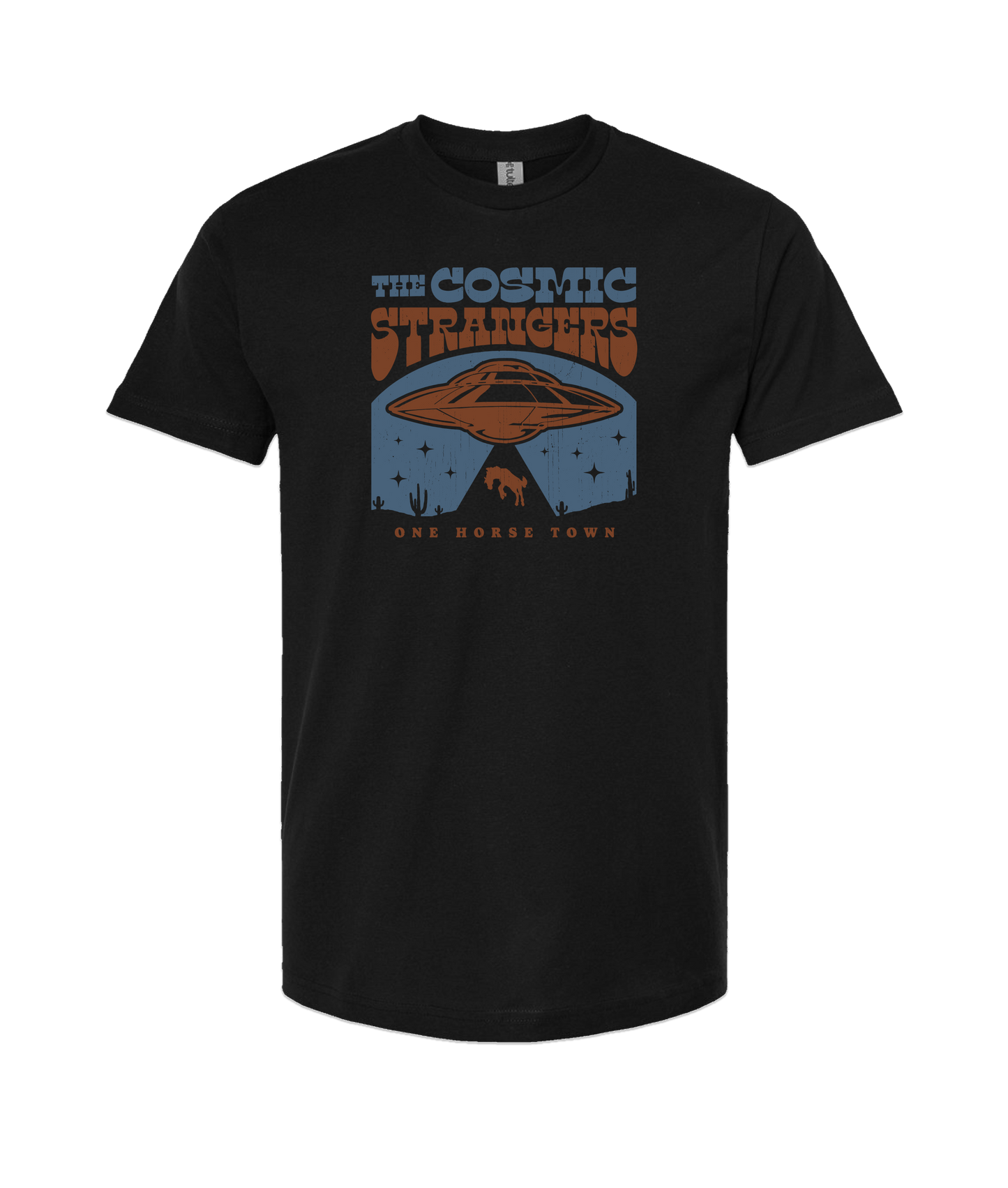 The Cosmic Strangers - One Horse Town - Black T Shirt