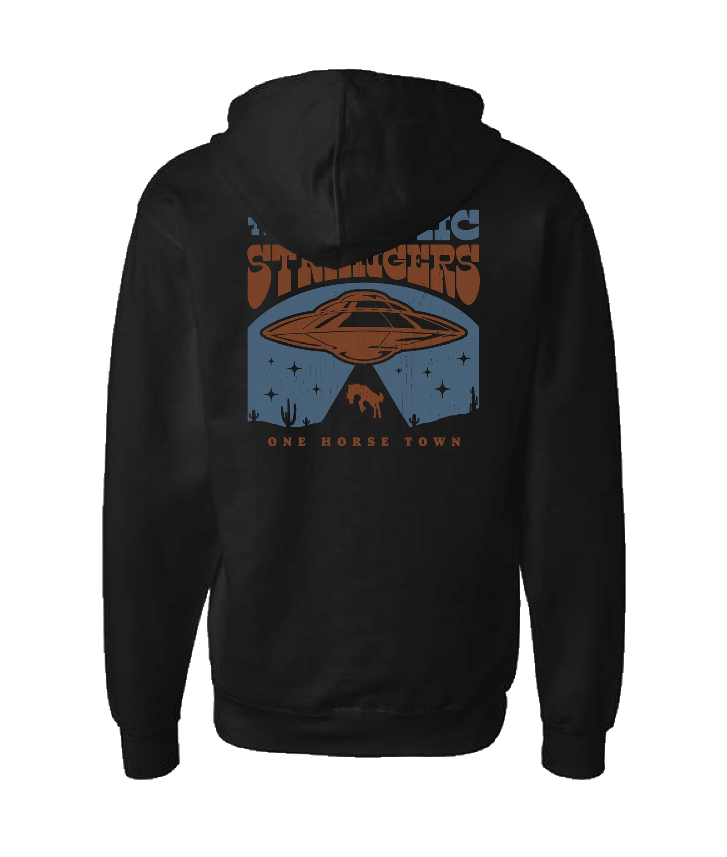 The Cosmic Strangers - One Horse Town - Black Zip Up Hoodie