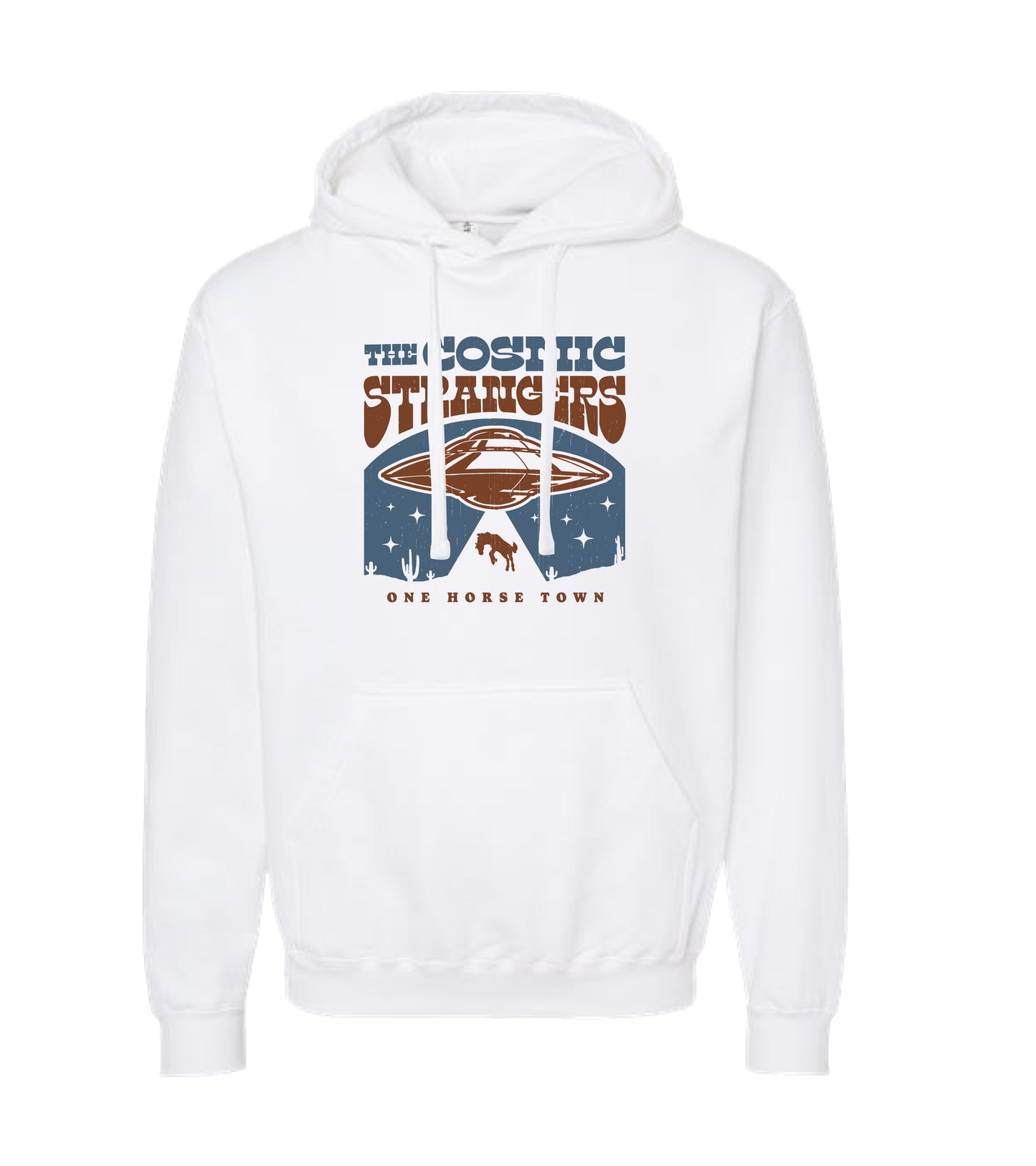The Cosmic Strangers - One Horse Town - White Hoodie