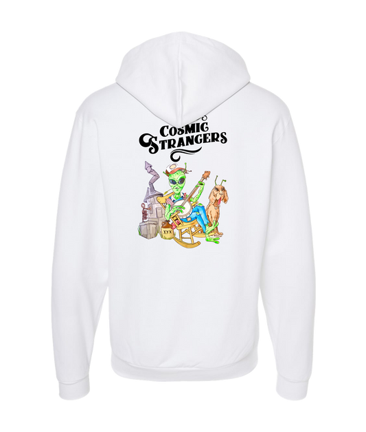 The Cosmic Strangers - Alien - White Zip Up Hoodie