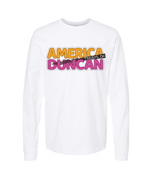 V-TDJTOP - AMERICA TREADS ON DUNCAN - White Long Sleeve T