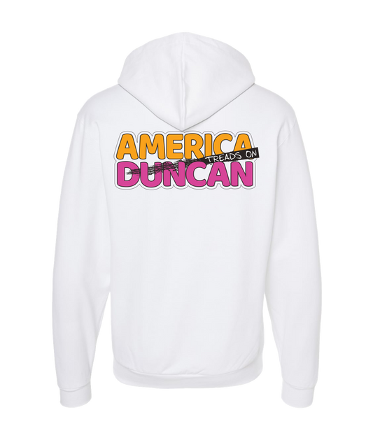 Duncan Jay - AMERICA TREADS ON DUNCAN - White Zip Up Hoodie