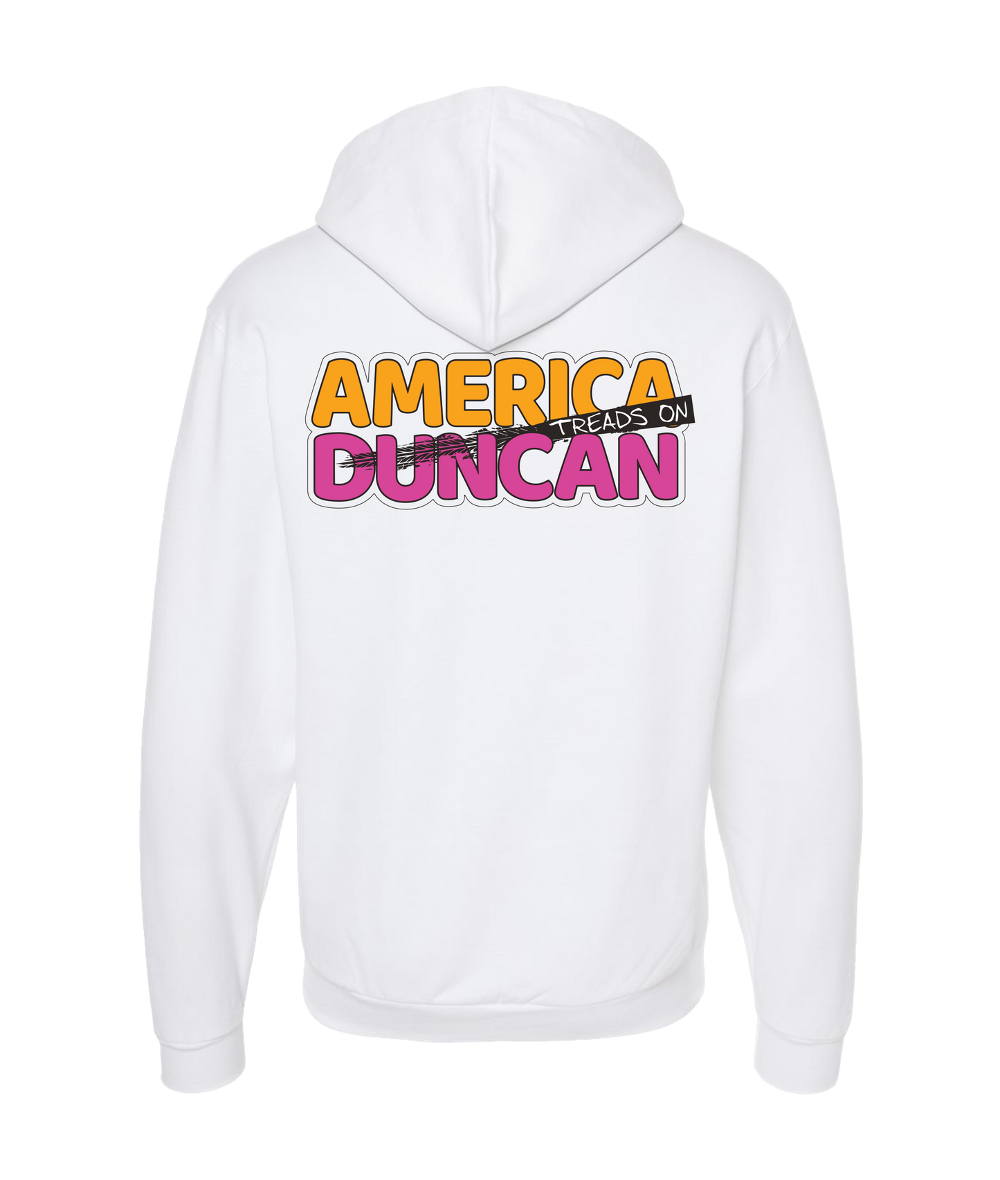 V-TDJTOP - AMERICA TREADS ON DUNCAN - White Zip Up Hoodie