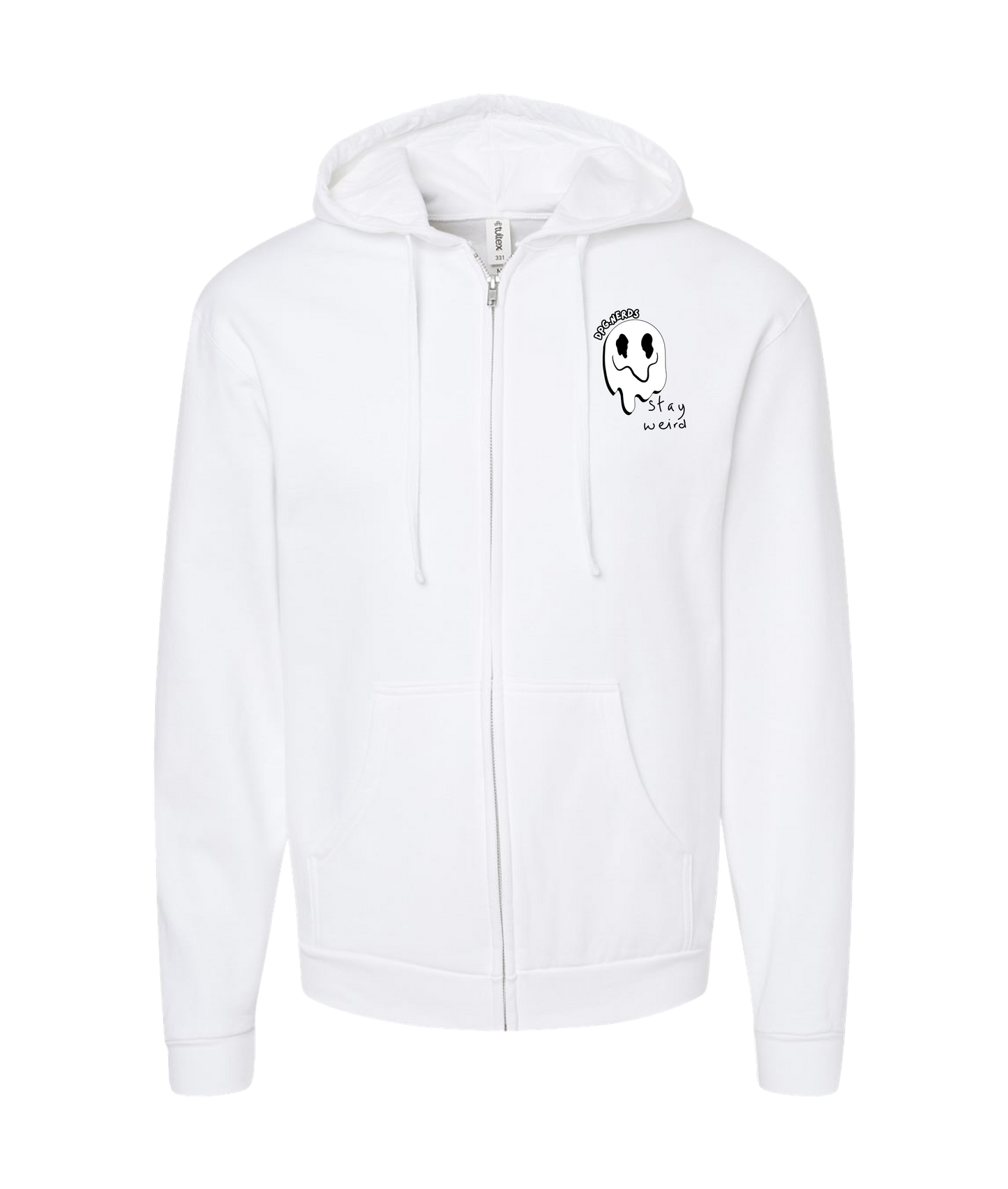 DPG.NERDS - Stay Weird - White Zip Up Hoodie