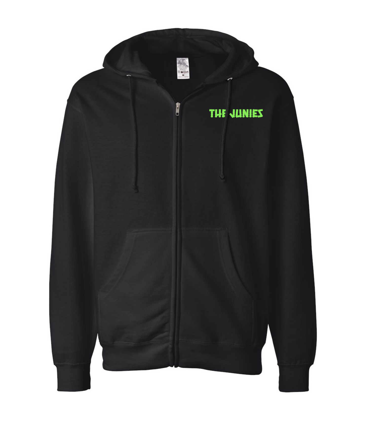 V-TJMSTOP - GreenJunies - Black Zip Up Hoodie