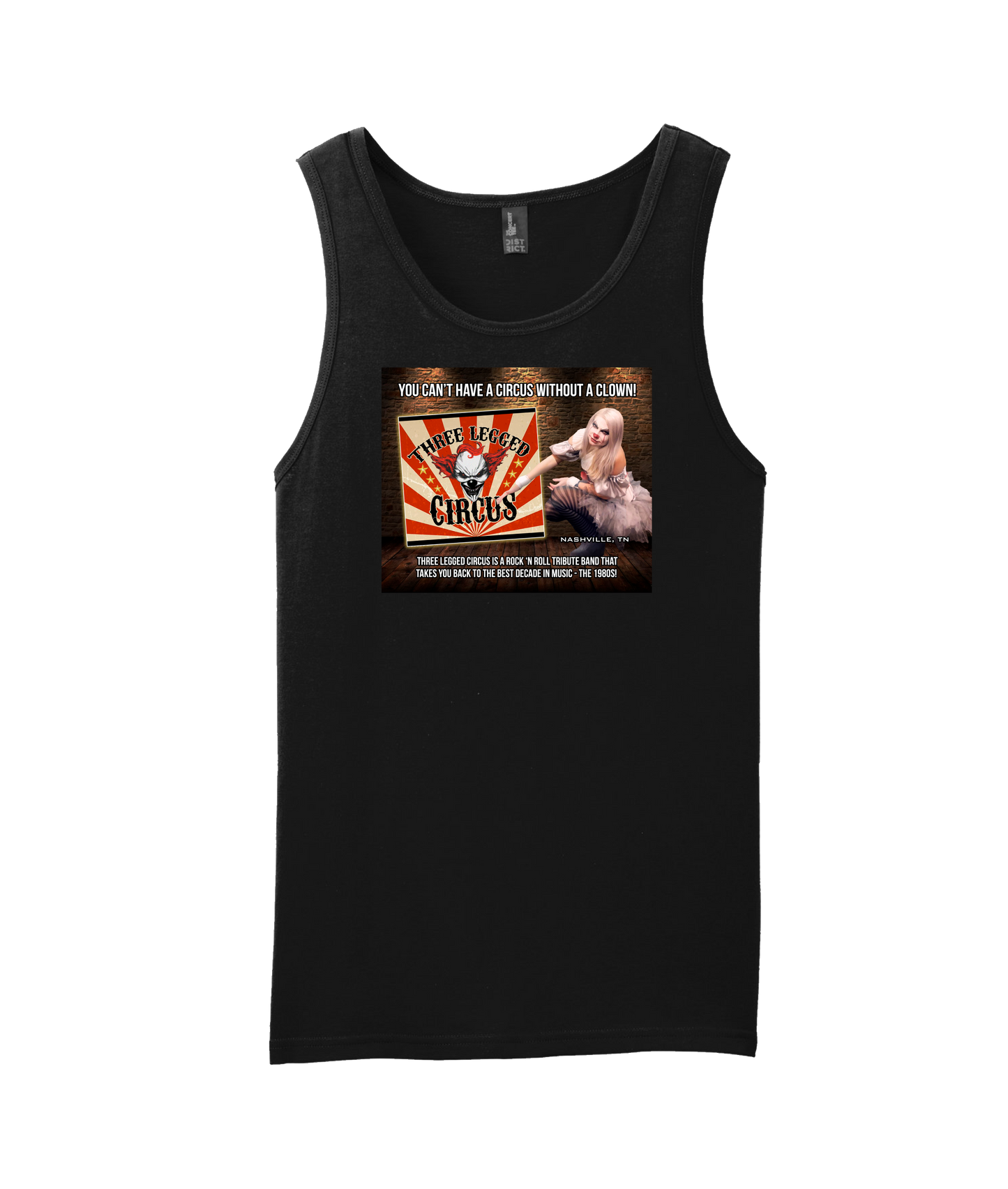 Three Legged Circus - Can't Have a Circus Without a Clown - Black Tank Top