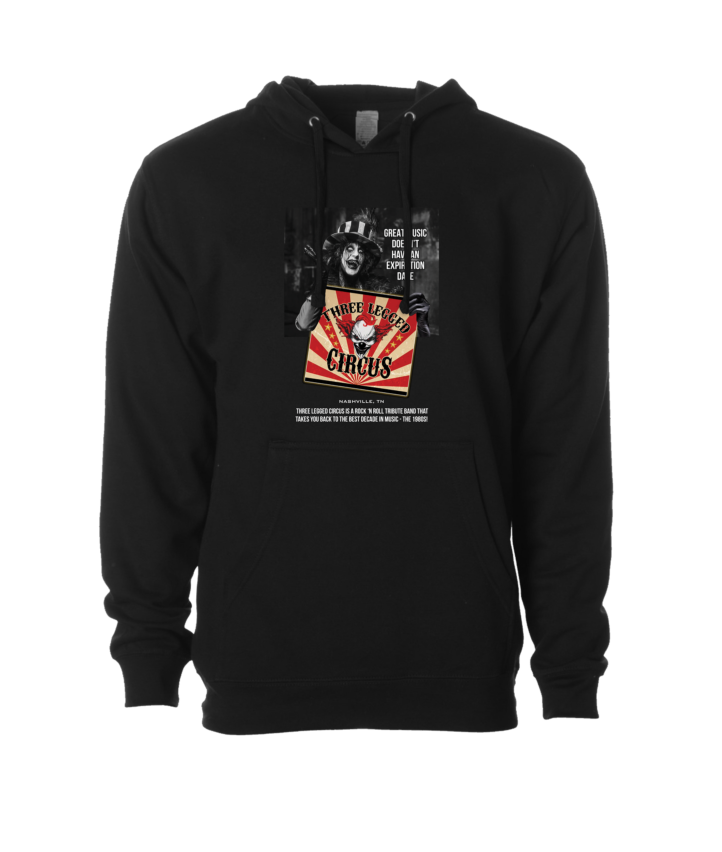 Three Legged Circus - Great Music Doesn't Have an Expiration Date - Black Hoodie