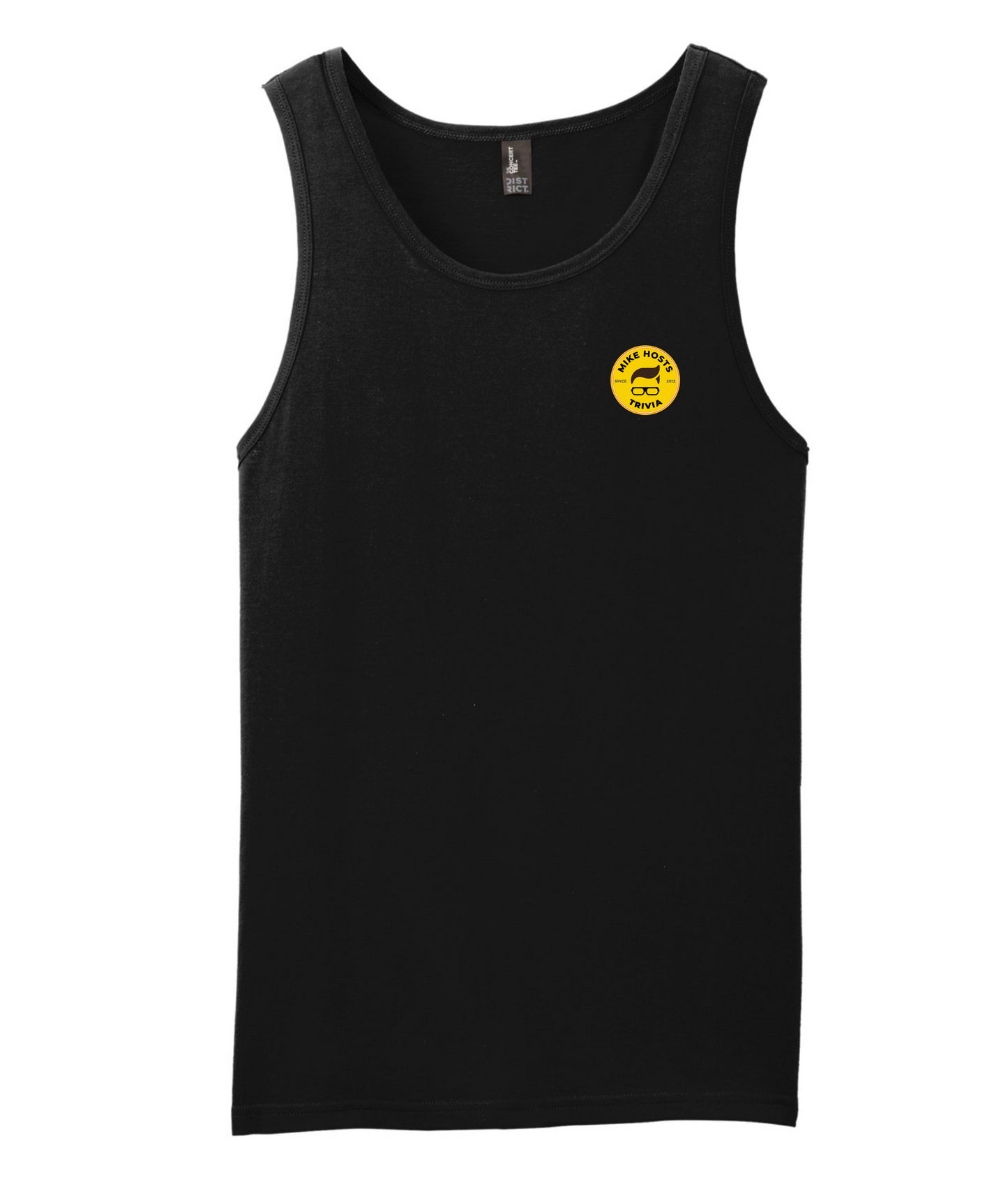 Trivia Mike Yellow Logo (DTG) Black Tank Top