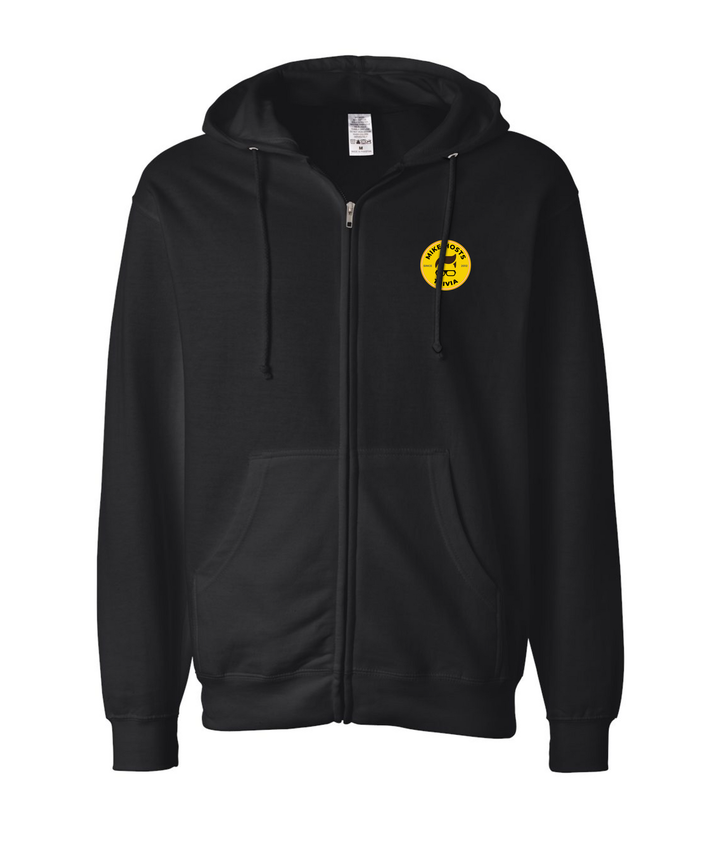 Trivia Mike Yellow Logo (DTG) Black Zip Hoodie