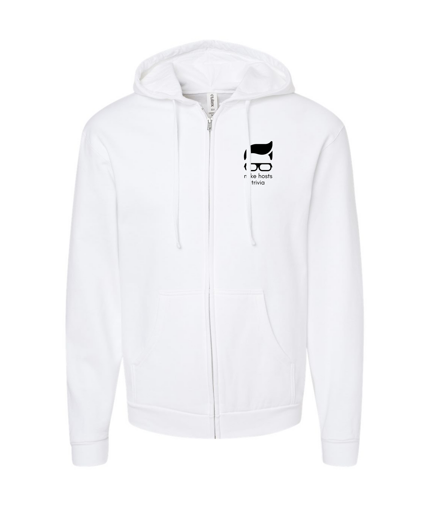 Trivia Mike Logo (DTG) White Zip Hoodie
