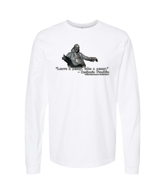 The Philly Captain's Merch is Fire - Leave a penny, take a penny - White Long Sleeve T