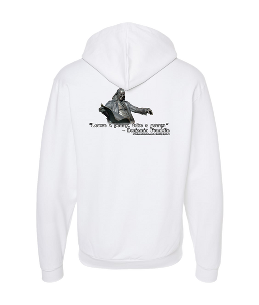 The Philly Captain's Merch is Fire - Leave a penny, take a penny - White Zip Up Hoodie