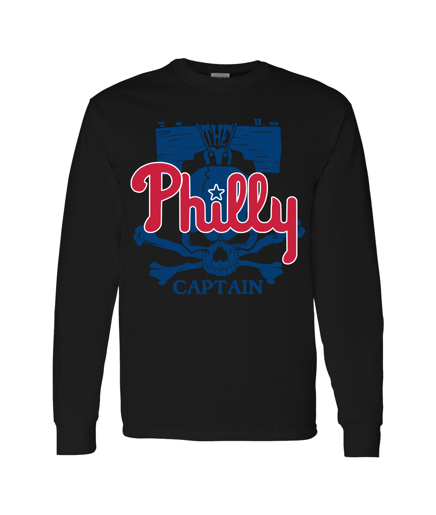 The Philly Captain's Merch is Fire - PHILLY - Black Long Sleeve T