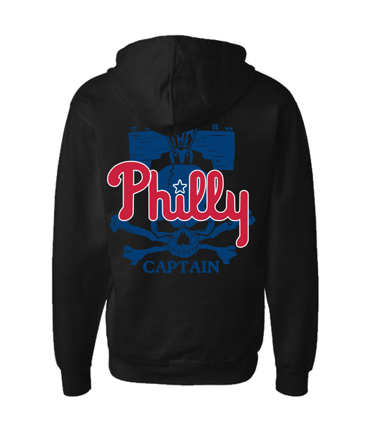 The Philly Captain's Merch is Fire - PHILLY - Black Zip Up Hoodie