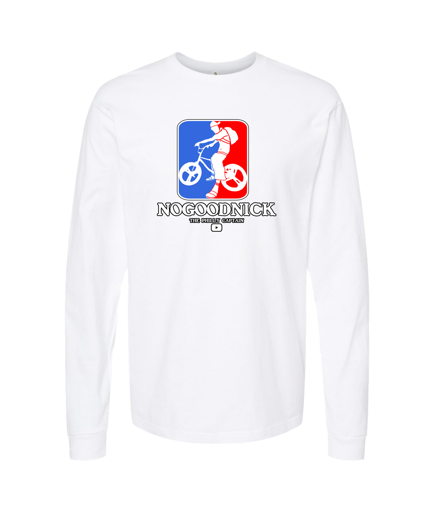 The Philly Captain's Merch is Fire - No Good Nick - White Long Sleeve T
