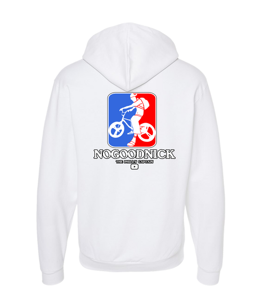 The Philly Captain's Merch is Fire - No Good Nick - White Zip Up Hoodie