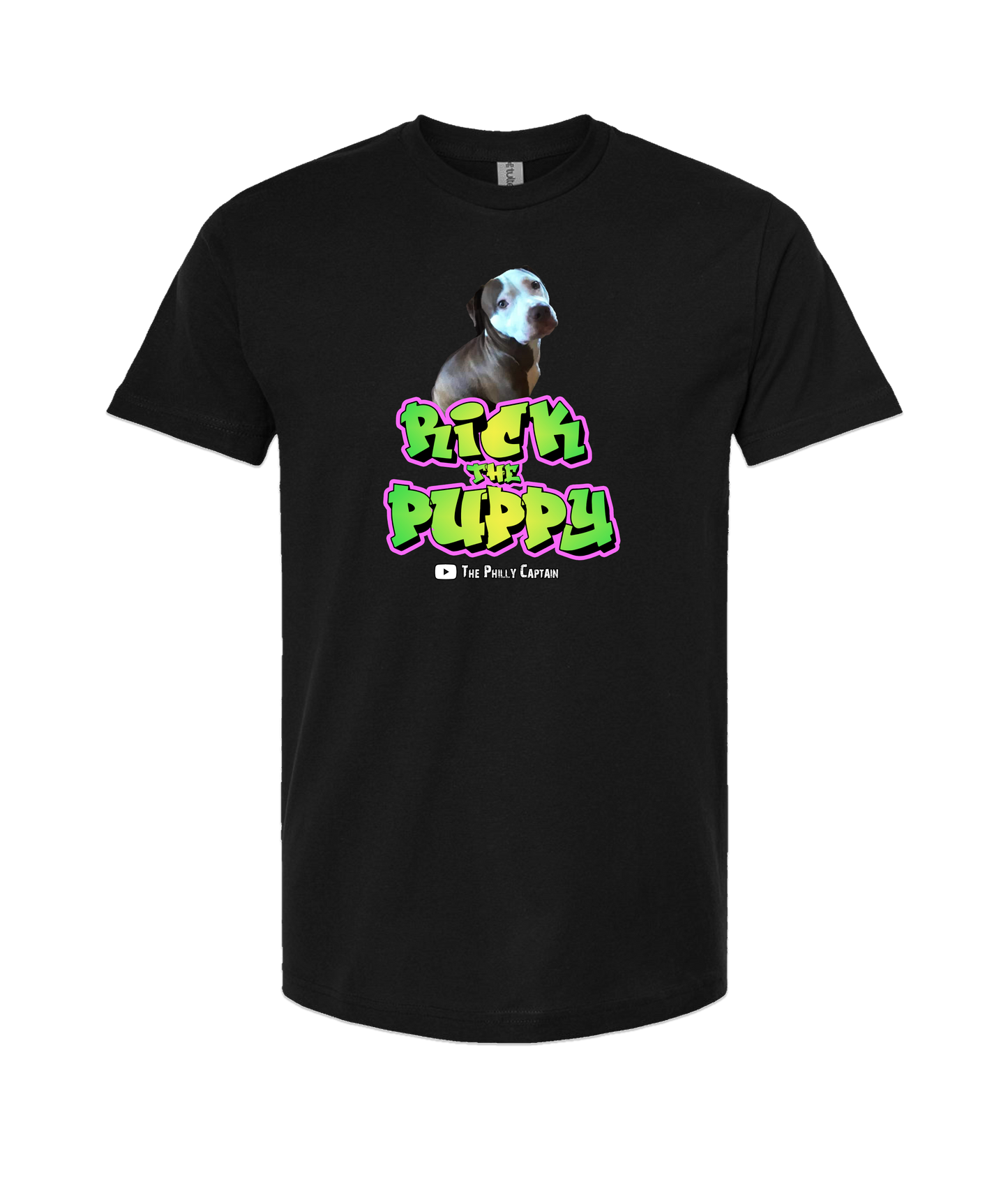 The Philly Captain's Merch is Fire - Rick the Puppy - Black T-Shirt