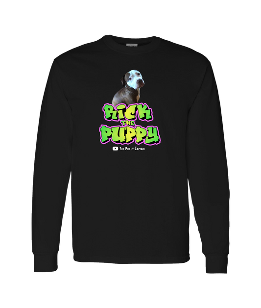 The Philly Captain's Merch is Fire - Rick the Puppy - Black Long Sleeve T