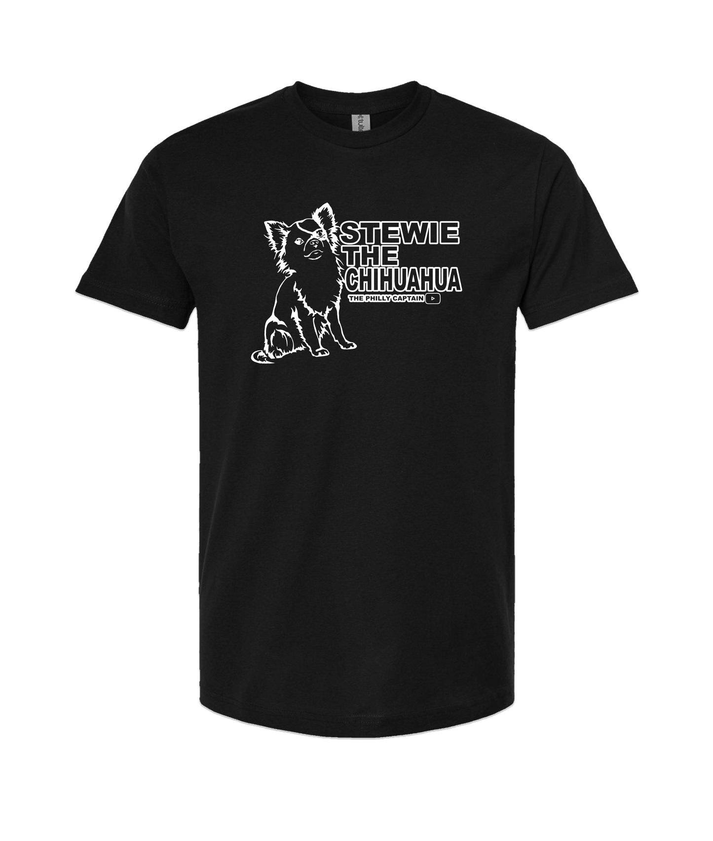 The Philly Captain's Merch is Fire - Stewie the Chihuahua - Black T-Shirt