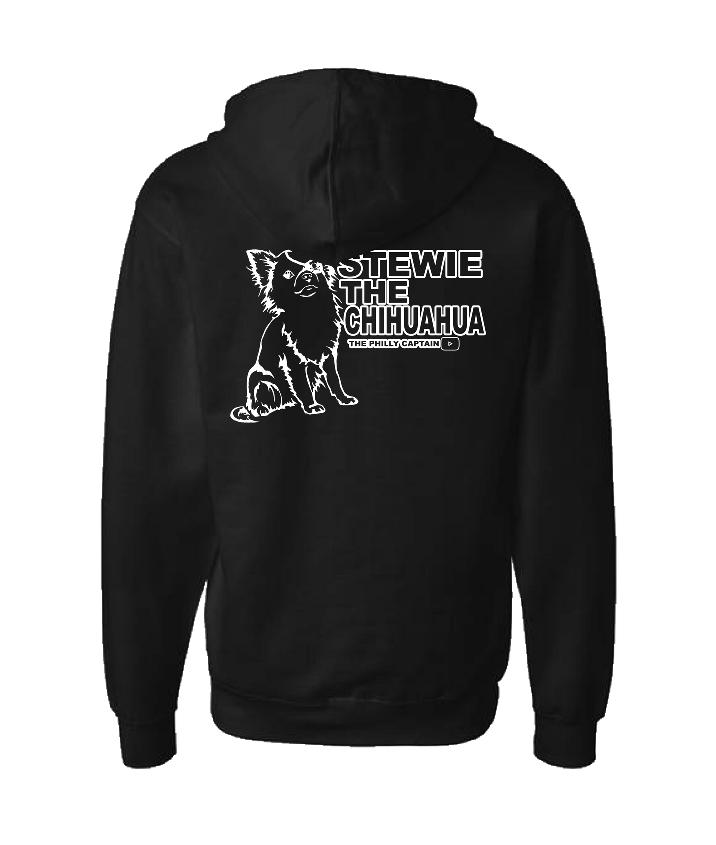 The Philly Captain's Merch is Fire - Stewie the Chihuahua - Black Zip Up Hoodie