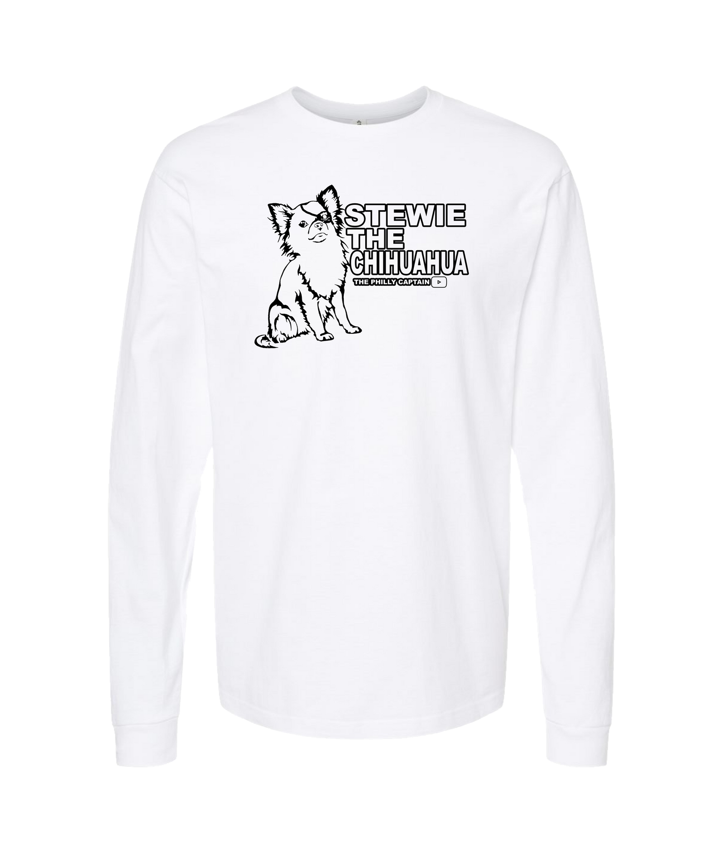 The Philly Captain's Merch is Fire - Stewie the Chihuahua - White Long Sleeve T