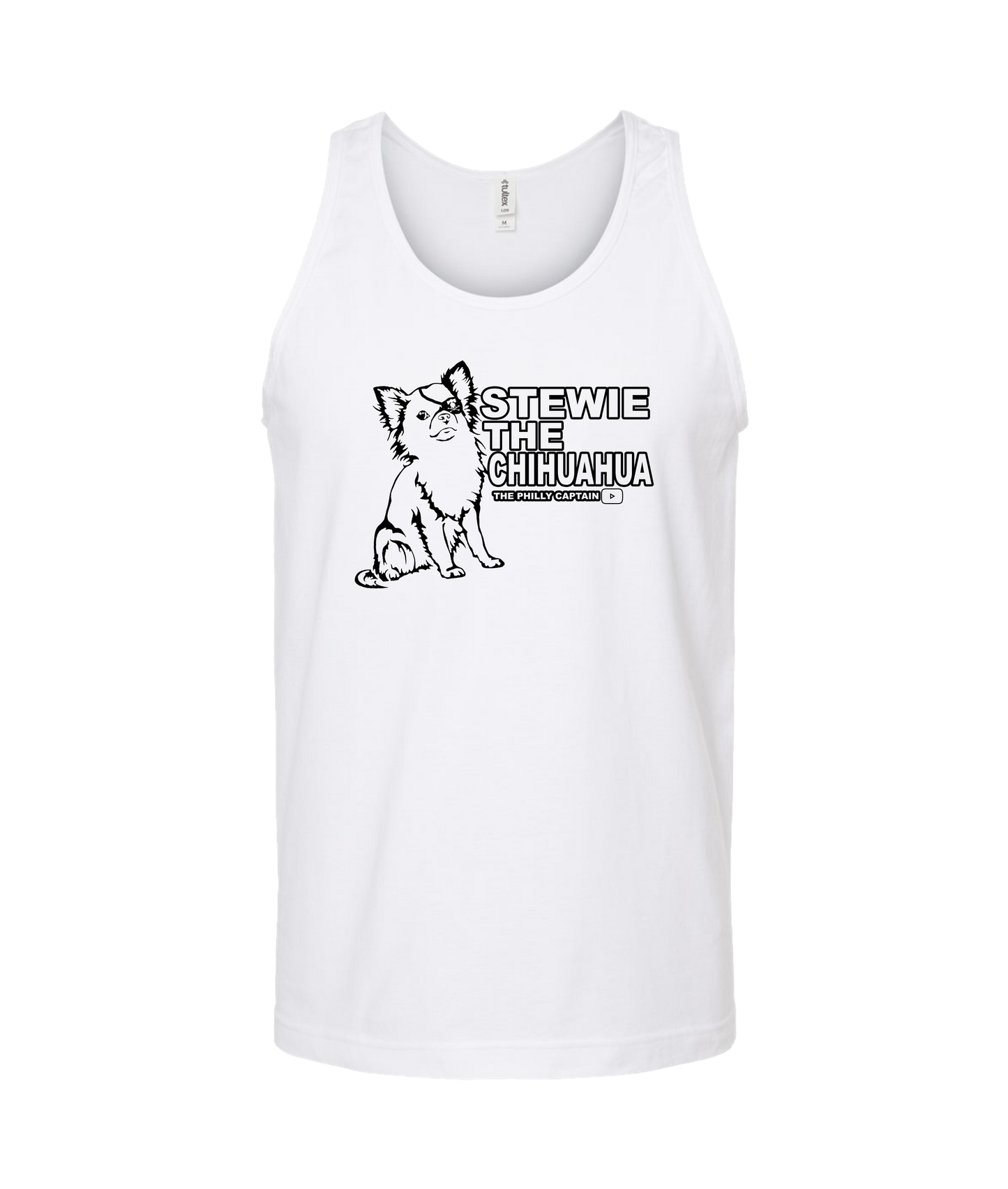 The Philly Captain's Merch is Fire - Stewie the Chihuahua - White Tank Top