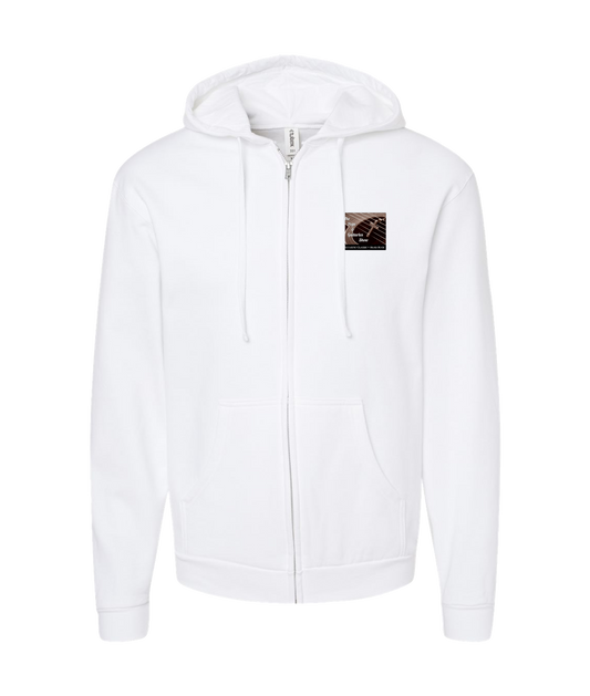 The Pope and Guitarlos Show - Guitar Cross - White Zip Up Hoodie