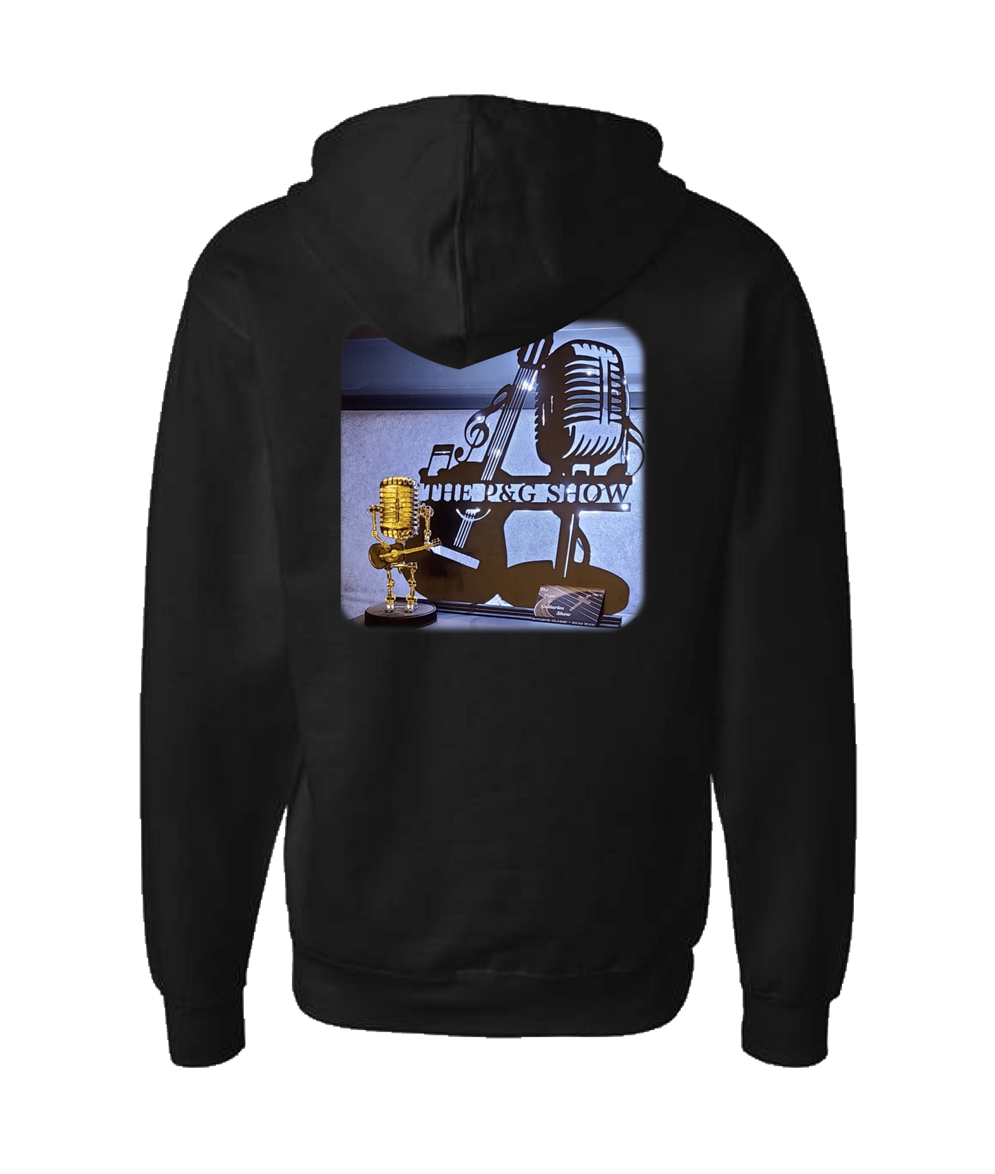 The Pope and Guitarlos Show - Mic Guitar - Black Zip Up Hoodie