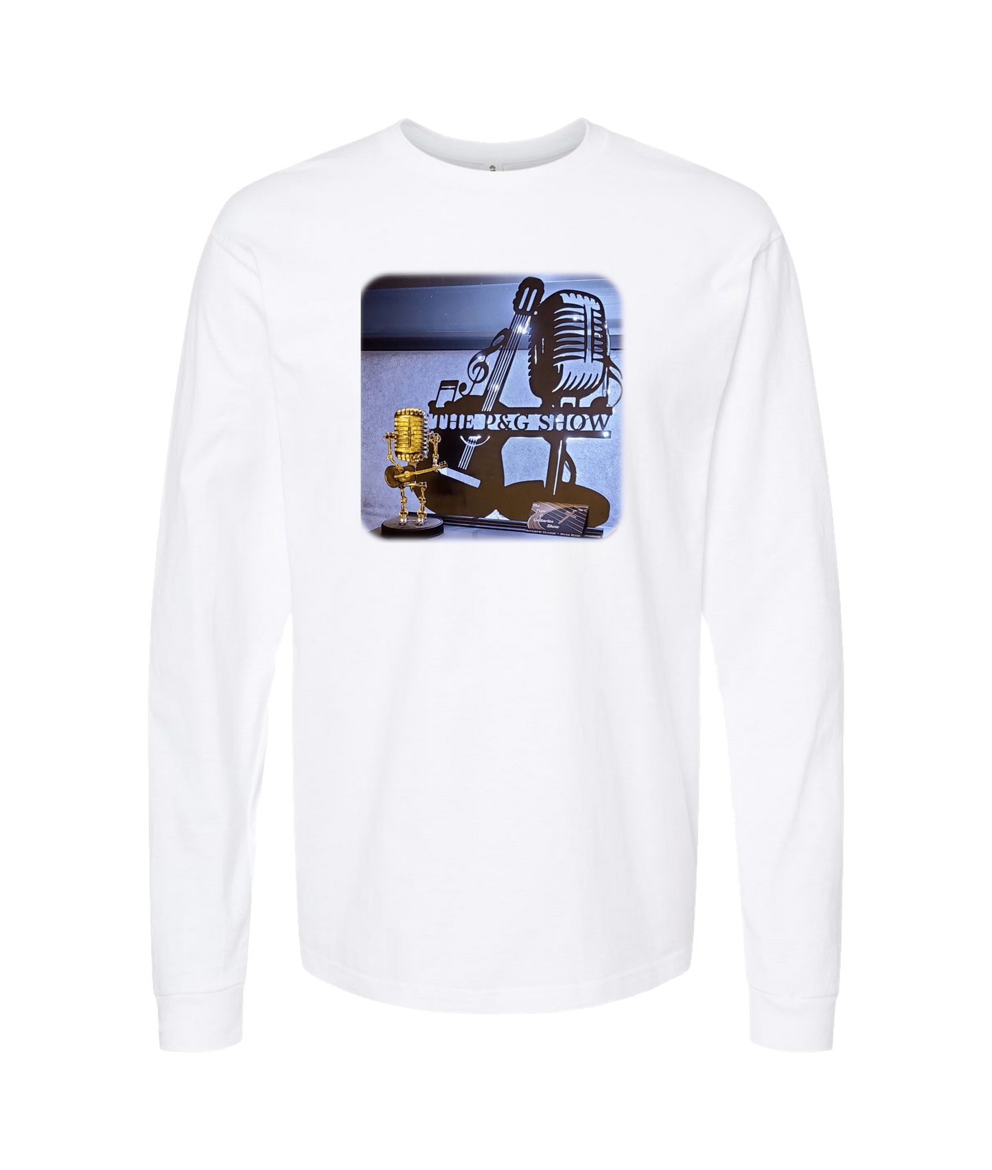The Pope and Guitarlos Show - Mic Guitar - White Long Sleeve T