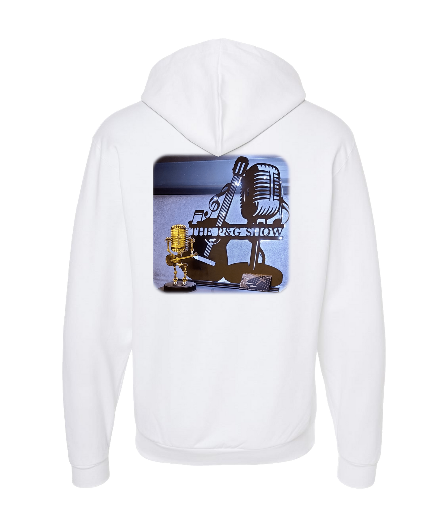 The Pope and Guitarlos Show - Mic Guitar - White Zip Up Hoodie