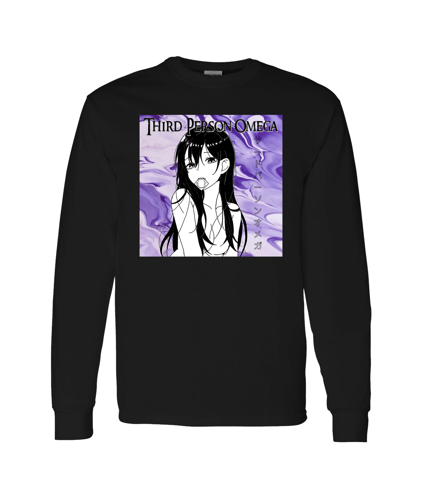 Third Person Omega - ANIME GIRL - Black Long Sleeve T