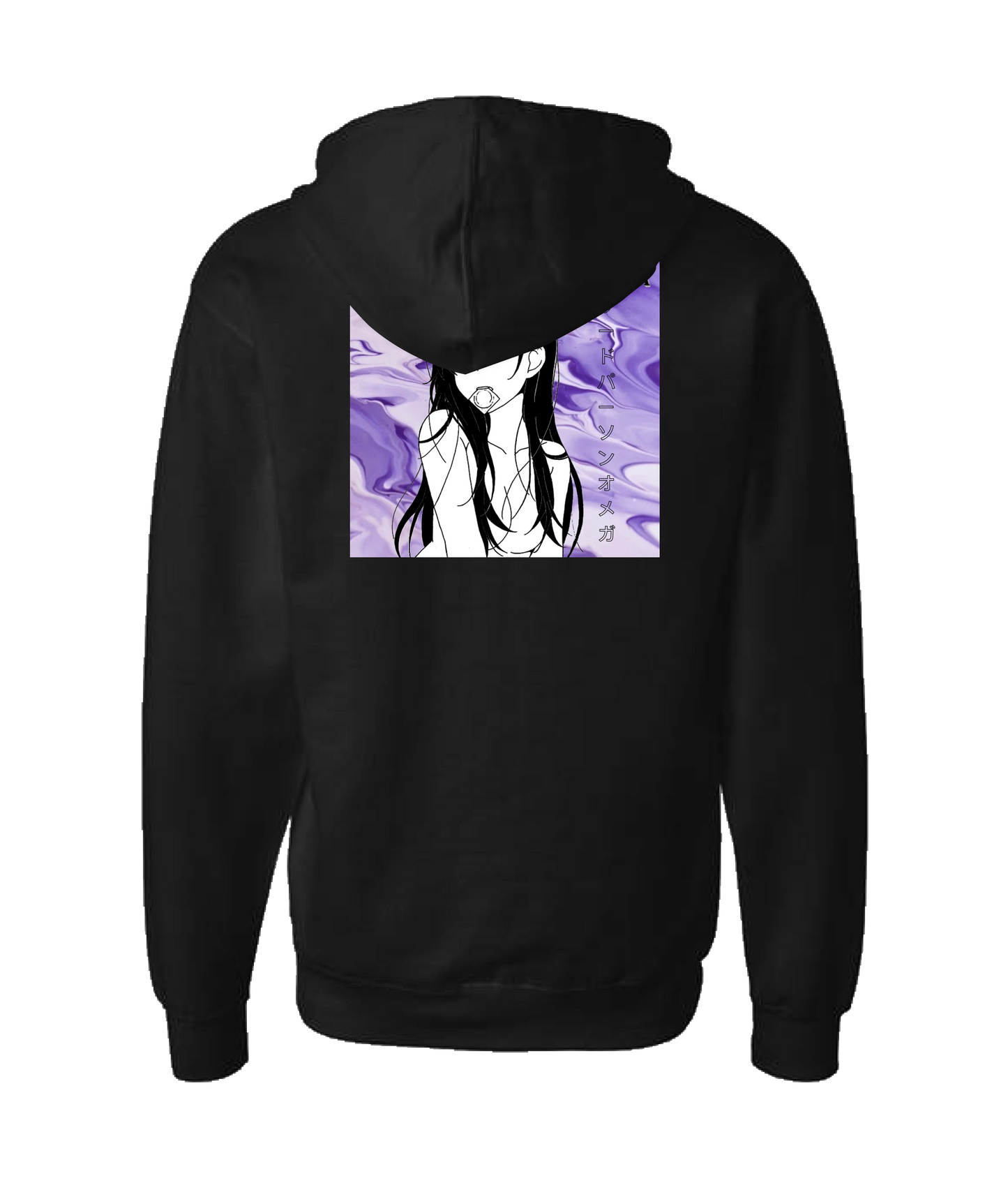 Third Person Omega - ANIME GIRL - Black Zip Up Hoodie