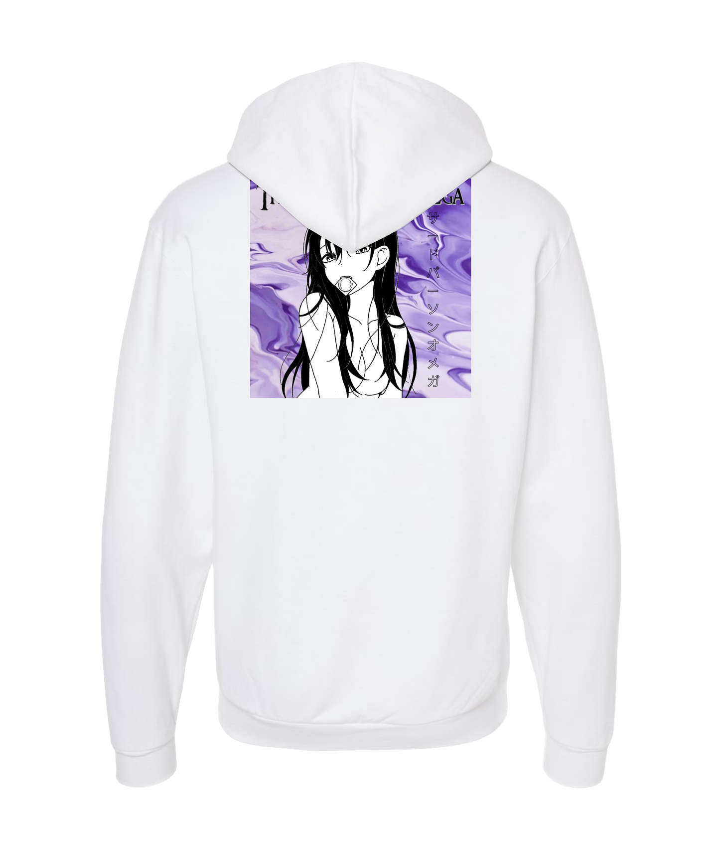 Third Person Omega - ANIME GIRL - White Zip Up Hoodie