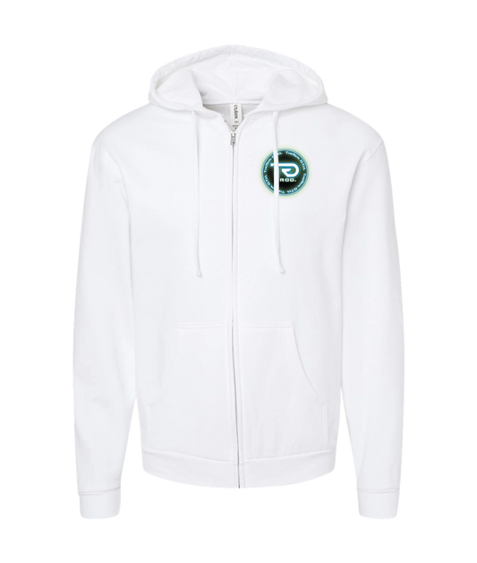 TheReal D.TeL - Logo - White Zip Up Hoodie