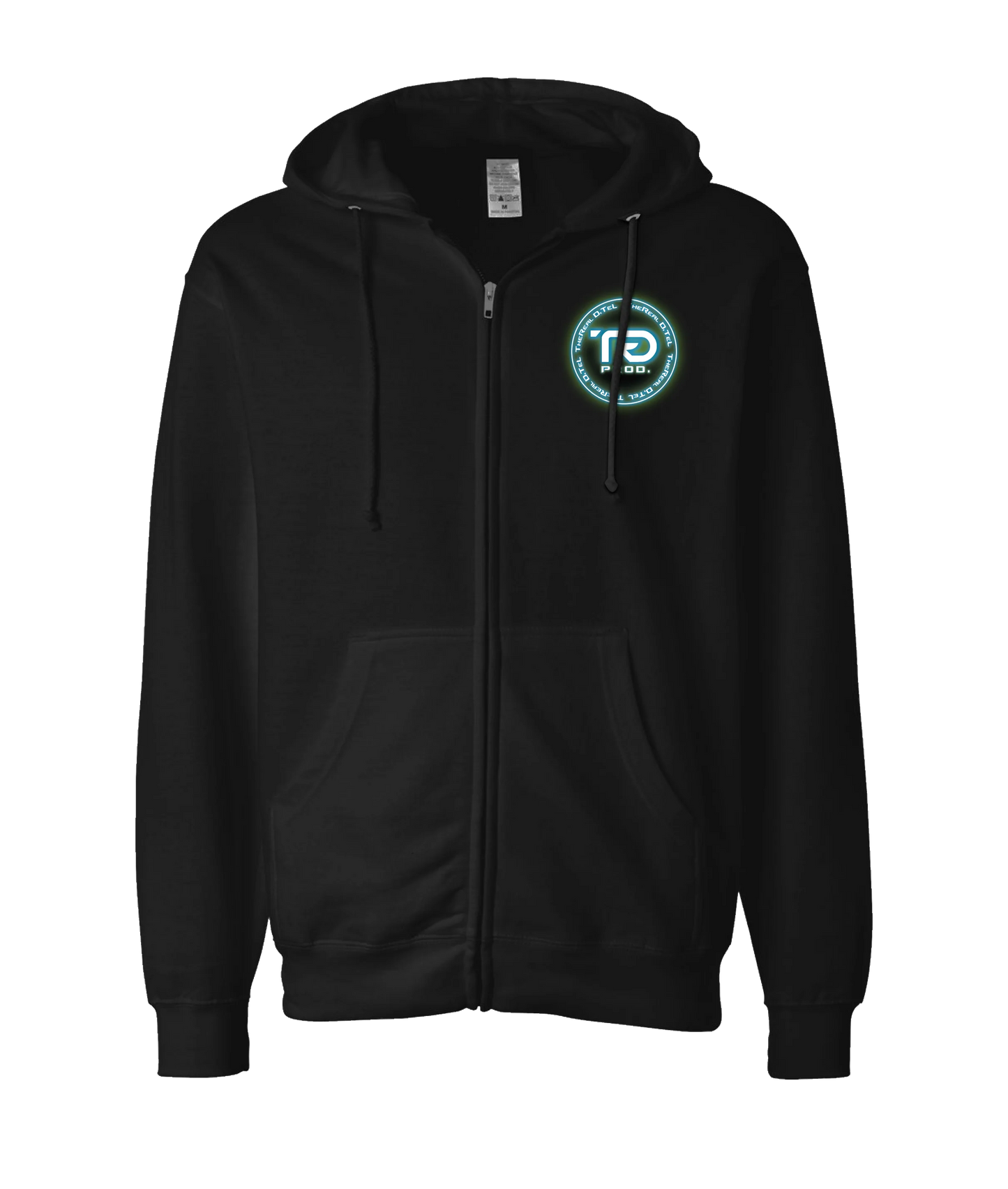 TheReal D.TeL - Logo 2 - Black Zip Up Hoodie