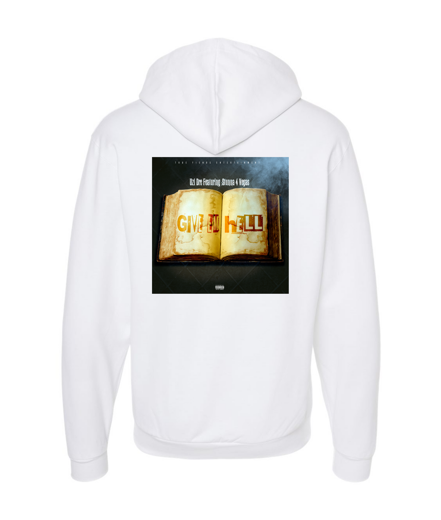 V-TRUFTOP - GIVE EM HELL - White Zip Up Hoodie