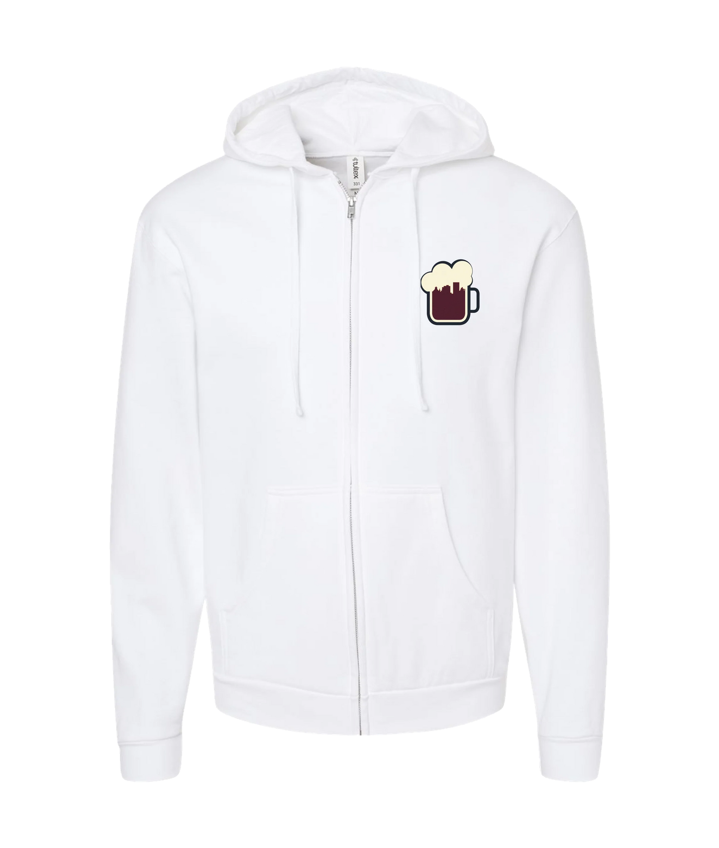The Sportsocracy - BEER - White Zip Up Hoodie