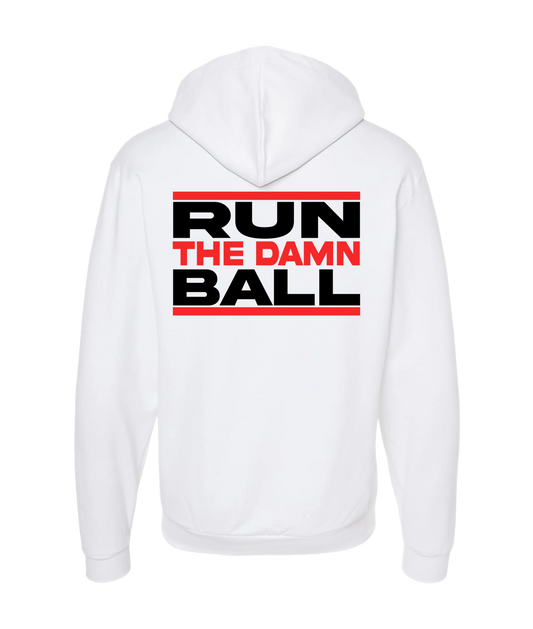 The Sportsocracy - Run The Damn Ball - White Zip Up Hoodie