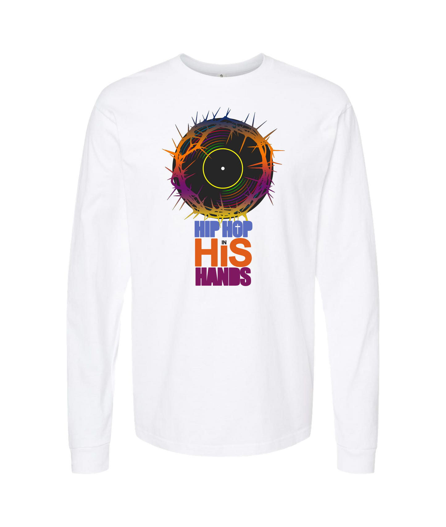 theschirtz - Hip Hop in His Hands - White Long Sleeve T