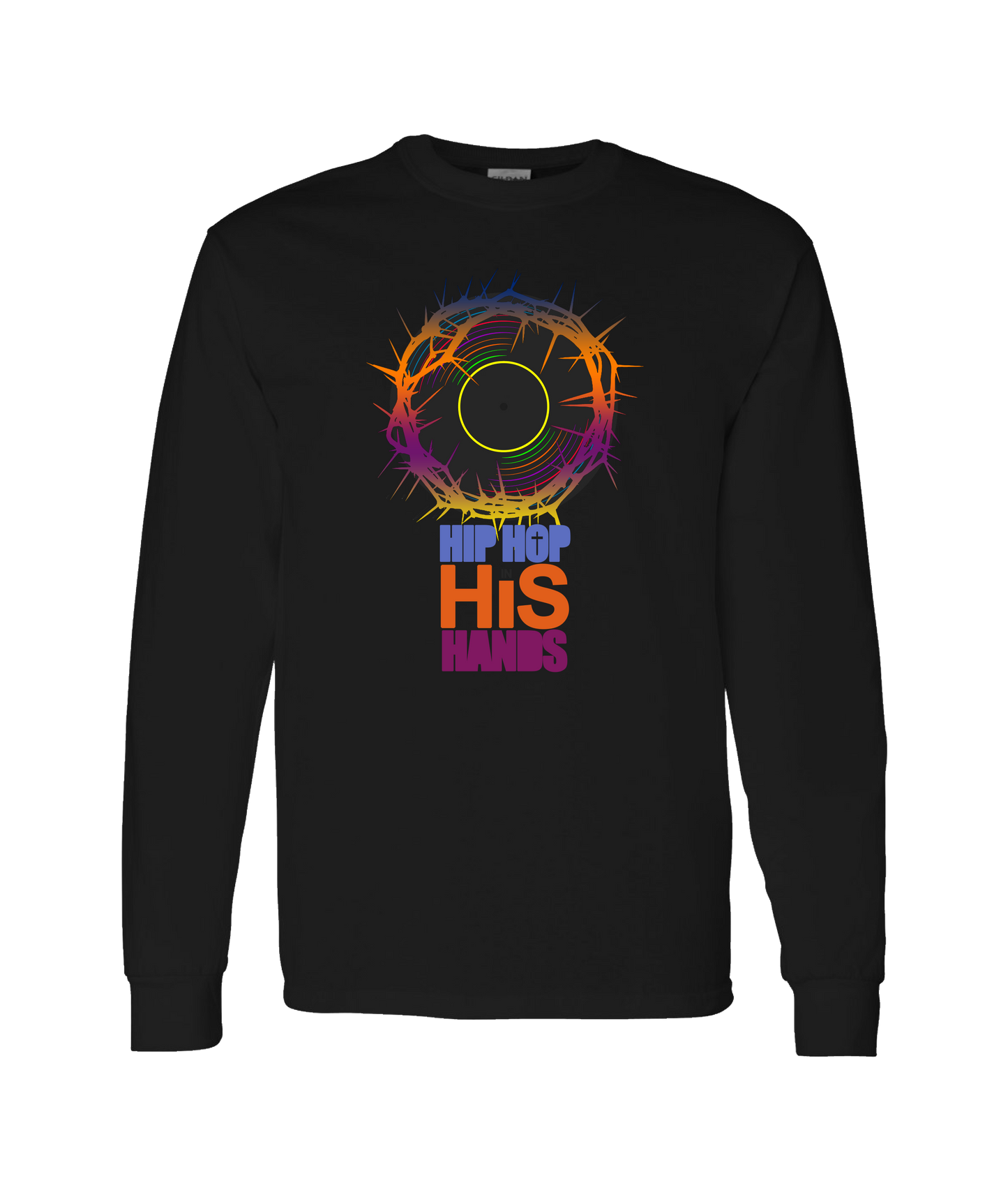 theschirtz - Hip Hop in His Hands - Black Long Sleeve T