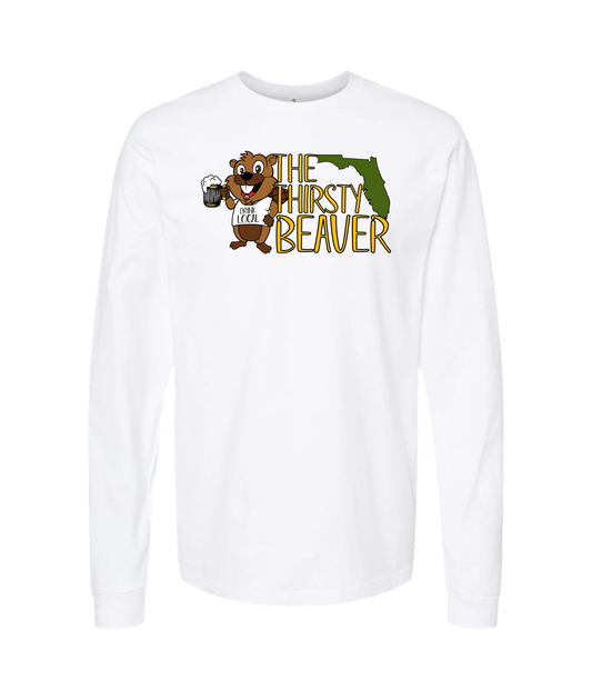 The Thirsty Beaver - Logo - White Long Sleeve T