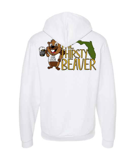 The Thirsty Beaver - Logo - White Zip Up Hoodie