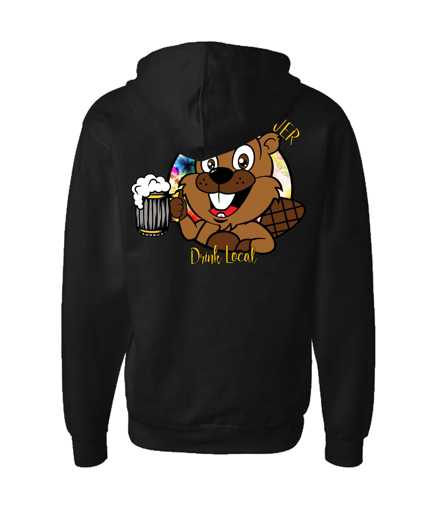 The Thirsty Beaver - Logo 2 - Black Zip Up Hoodie