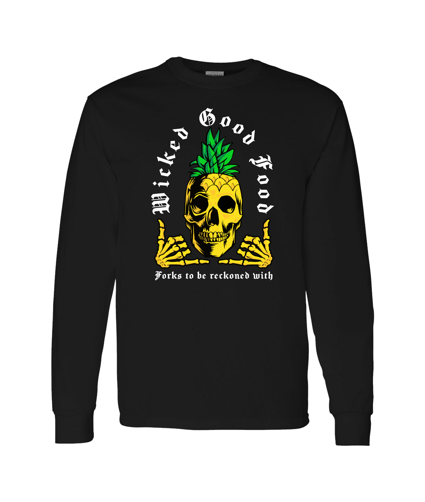 The Wicked Kitchen - Forks to be Reckoned With - Black Long Sleeve T
