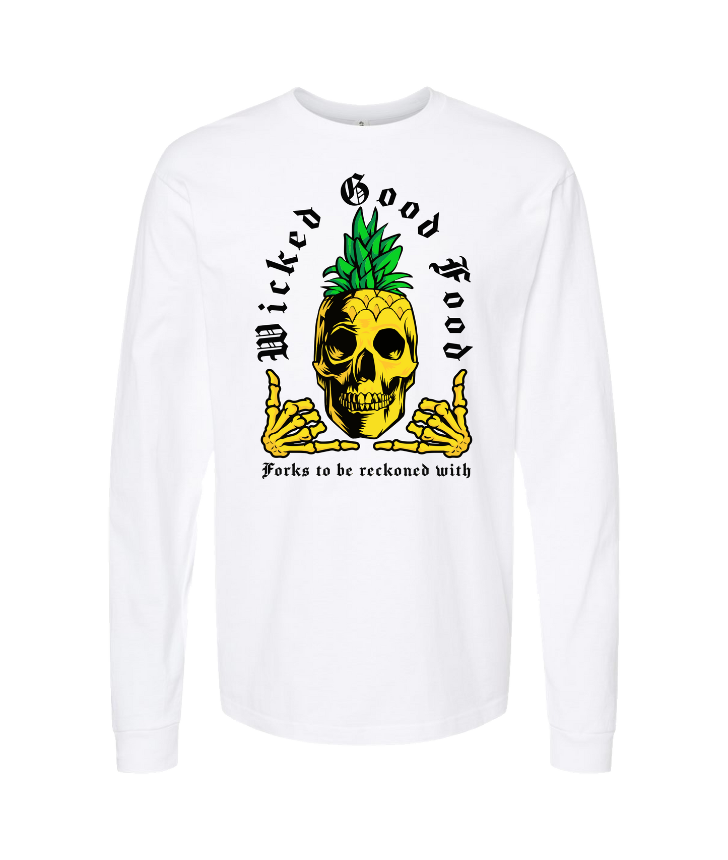 The Wicked Kitchen - Forks to be Reckoned With - White Long Sleeve T