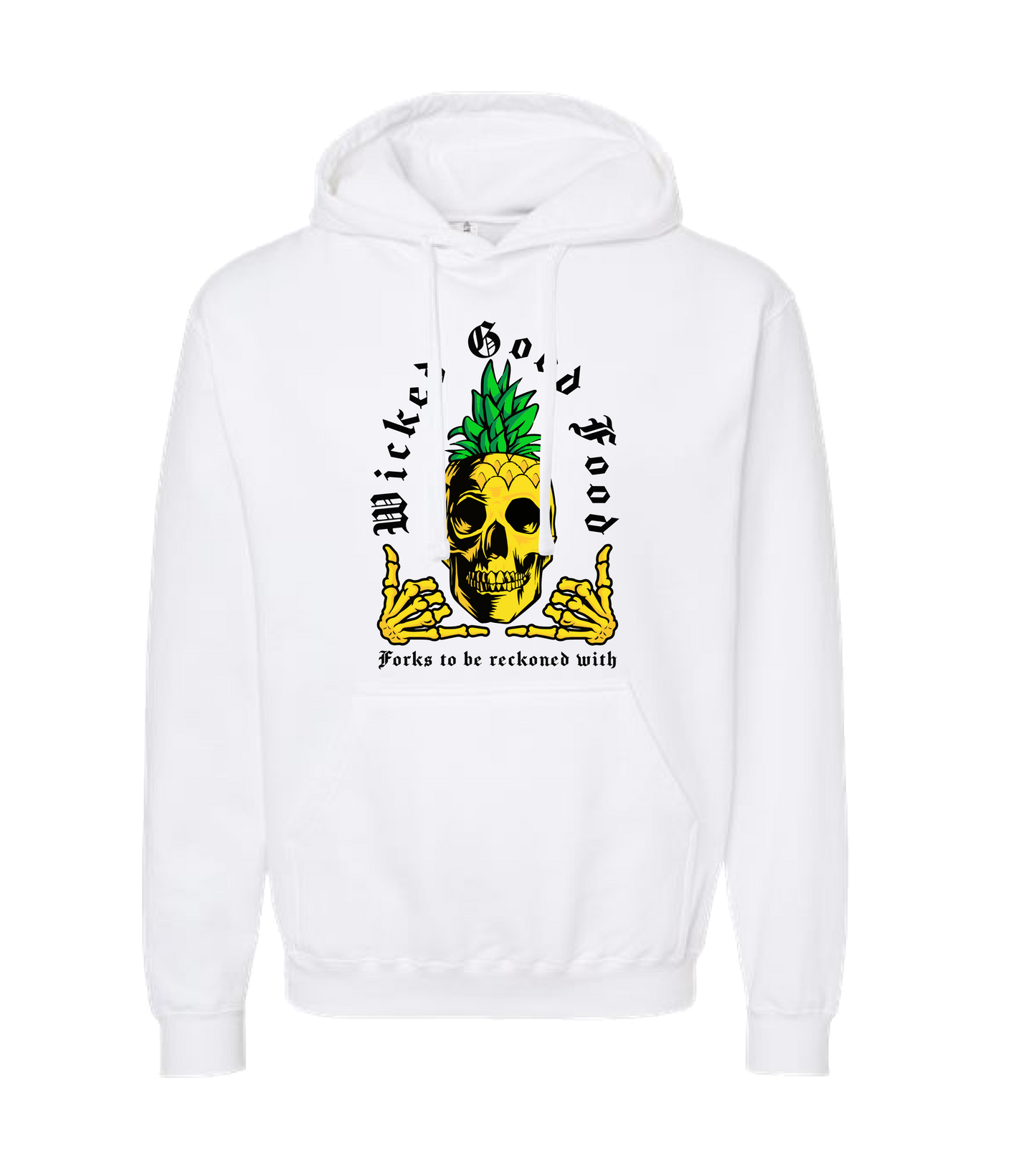 The Wicked Kitchen - Forks to be Reckoned With - White Hoodie